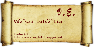 Váczi Eulália névjegykártya